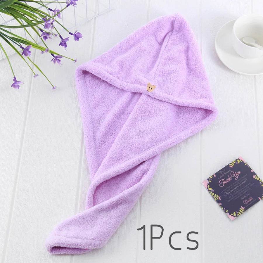 Quick-dry Hair Towel Women Hair Drying Hat Cap Hat Bath Hat Microfiber Solid Towel Cap Super Absorption Turban Hair Dry Cap - P12 Hub Europe