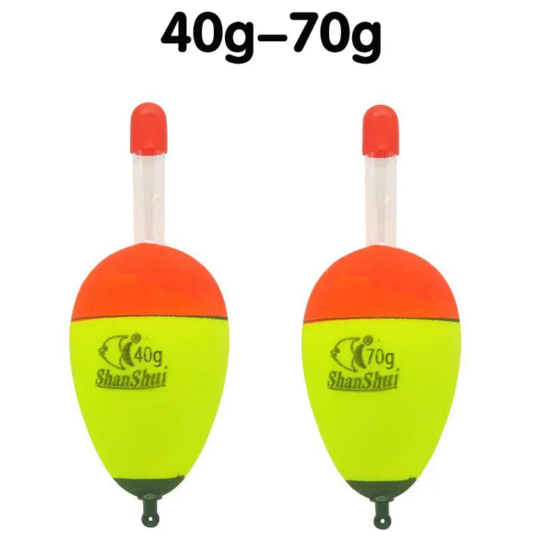 1/2pcs 10/20/30/40/50/60/70g Eva luminous fishing night float light stick foam plastic bobber sea rock fishing striking floats