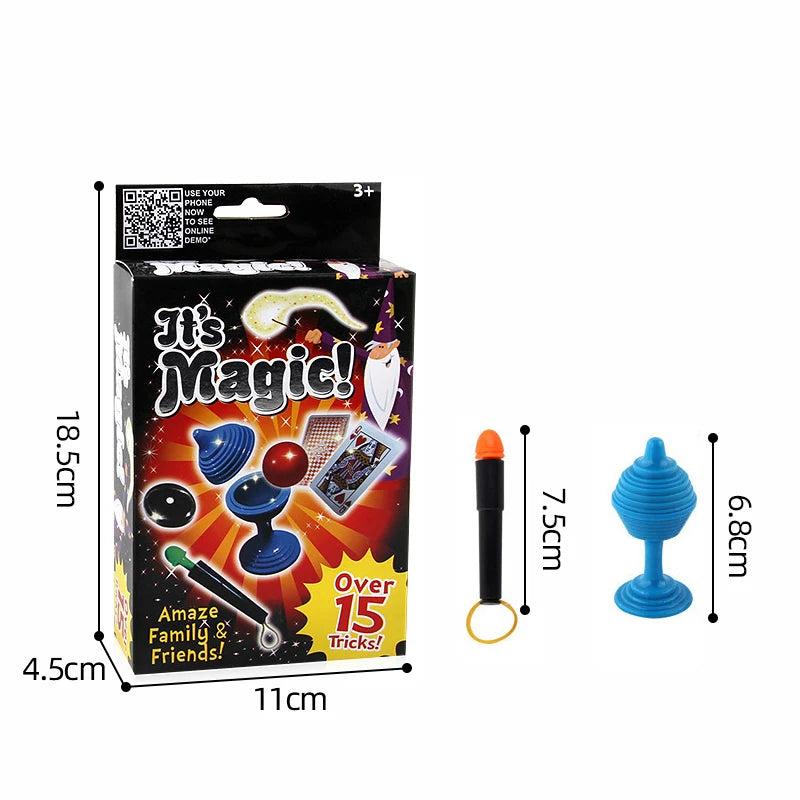3 in 1 Magic Tricks Kit Close Up Stage Multi Props Illusion Game Interactive STEM Learning Party Toy Kids Gift Beginners Set