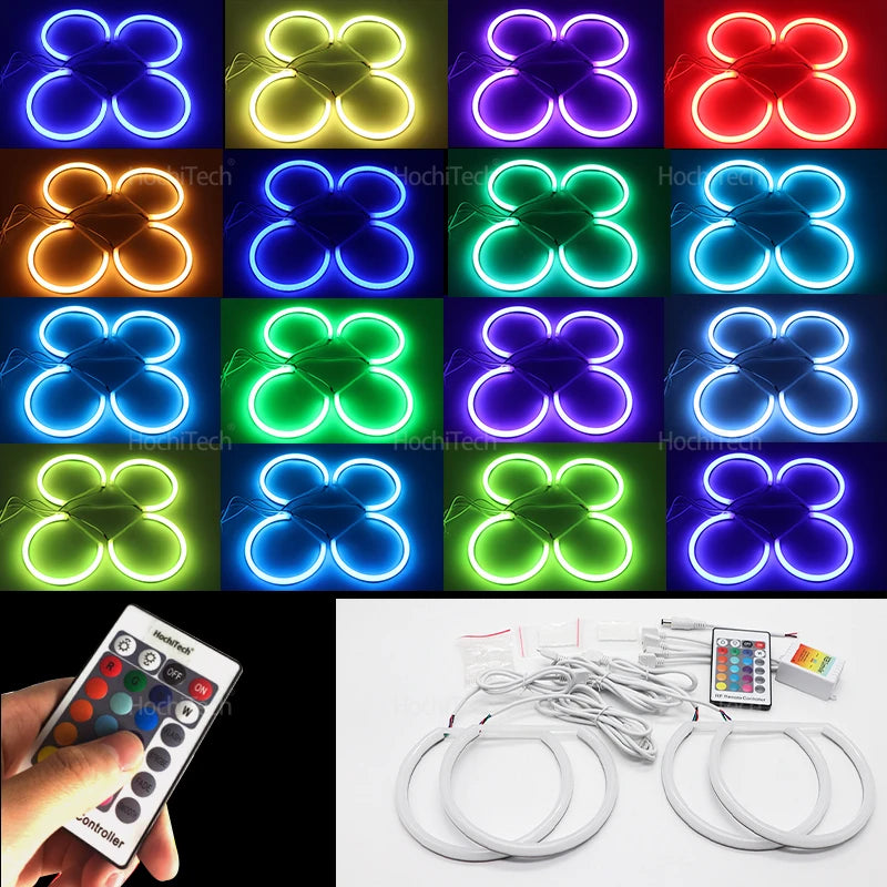 High Quality 16-Color Ultra Bright RGB Cotton LED Angel Eye Rings Daytime Light for Dodge challenger 2008-2014 Car Accessories