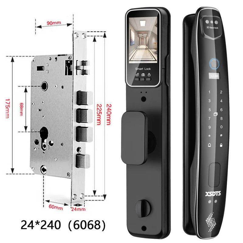 3D Face Smart Door Lock |Camera, Fingerprint, WiFi, 40-90cm - P12 Hub Europe
