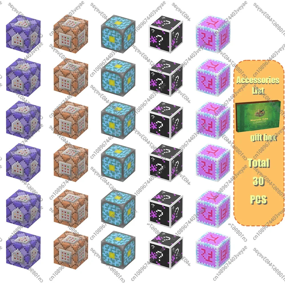 Magnetic Building Blocks Mine World Magnet Cube Set for Boy Girl Kid Age 3+ DIY Model Children Stem STEM Sensory Toy Gift