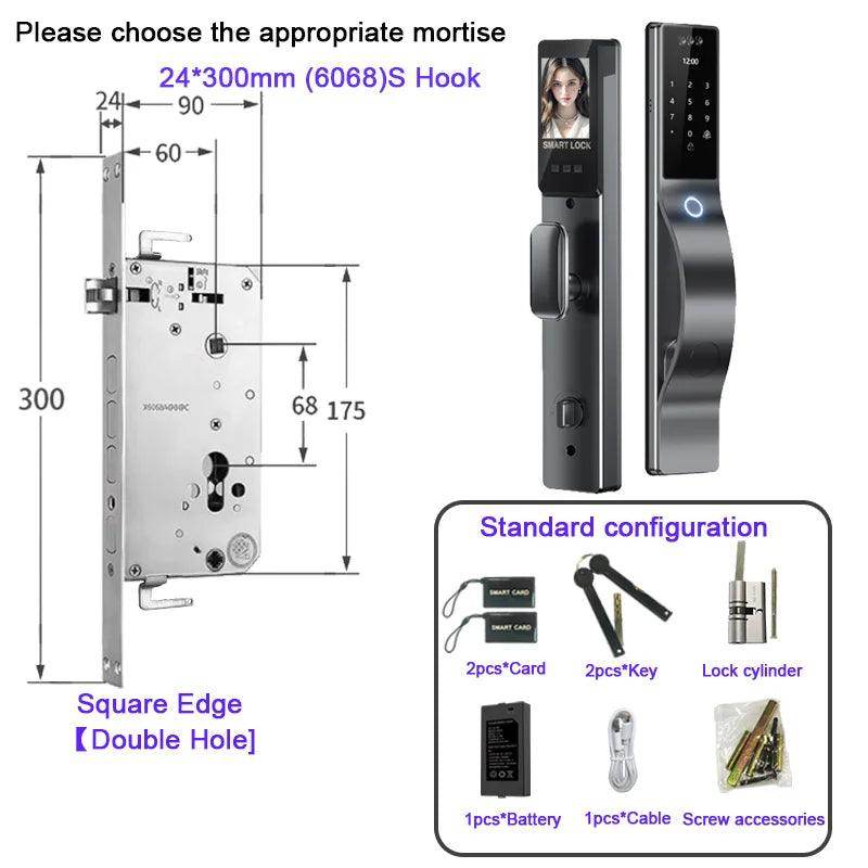 3D Face Lock WiFi, IP66, Fingerprint, Card, Code, 40-120mm - P12 Hub Europe
