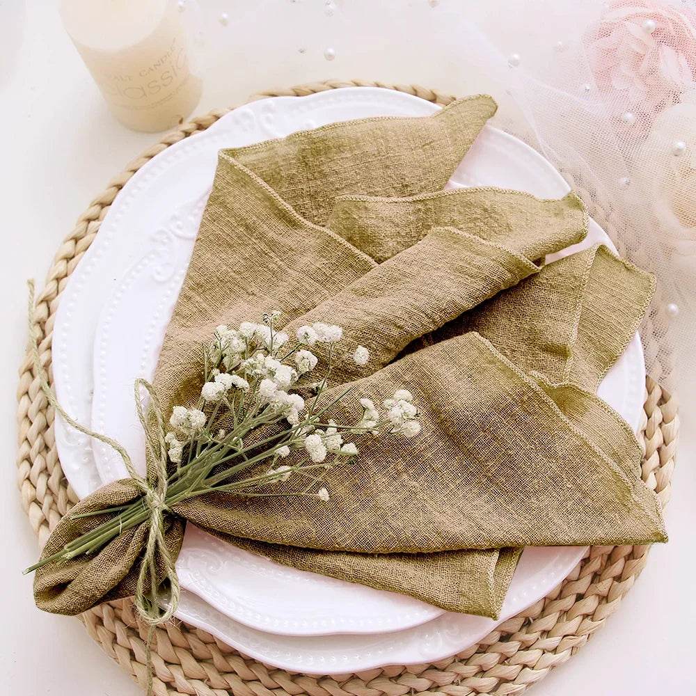 10pcs Cotton Cloth Napkins Gauze Fabric Blue 30x30cm for Wedding Party Birthday Tea Towel Table Baby Shower Christmas Napkins - P12 Hub Europe