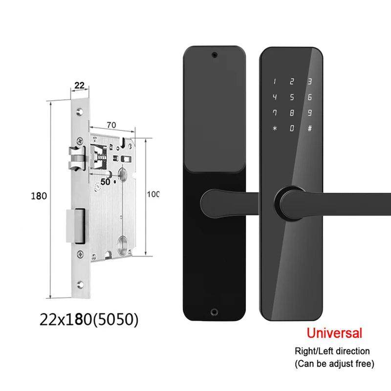 Smart Door Lock | Keypad, Card, Key, Bluetooth, 35-60mm - P12 Hub Europe