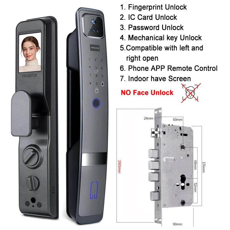 3D Face Lock w/ Camera Fingerprint, Card, 40-120mm, H20 - P12 Hub Europe