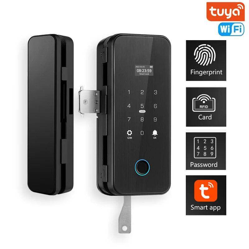 Fingerprint Lock Glass/Wooden Door, WiFi, Keyless, Drill-Free - P12 Hub Europe