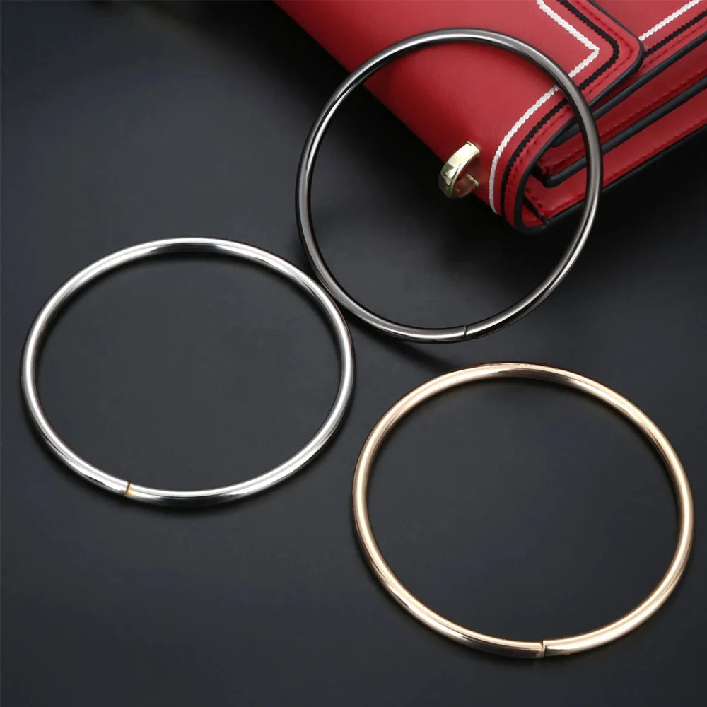 1Pc Round Metal Bag Handles Replacement DIY Handbags Bags Purse Handmade Bag Accessories Round D-ring Hanging Buckle Hardware