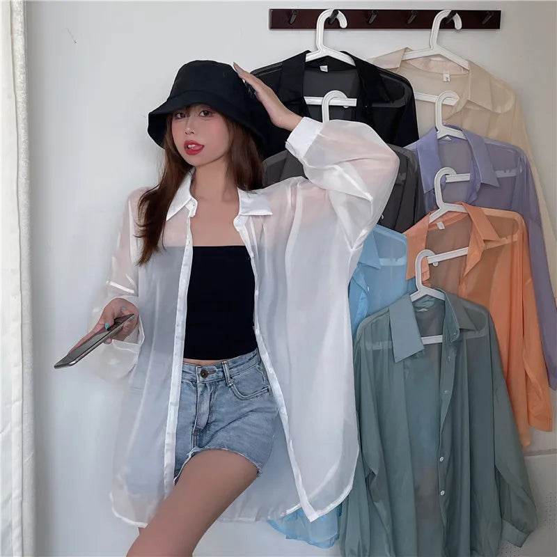 Semi Sheer Button Down Shirt - P12 Hub Europe