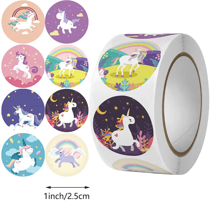 100-500pc Stickers for Children Kids Rolling Animal Roll Stickers Small Cute Toy Game Sticker DIY Gift Sealing Label Decoration
