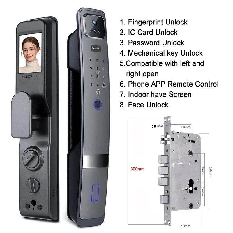 3D Face Lock w/ Camera Fingerprint, Card, 40-120mm, H20 - P12 Hub Europe