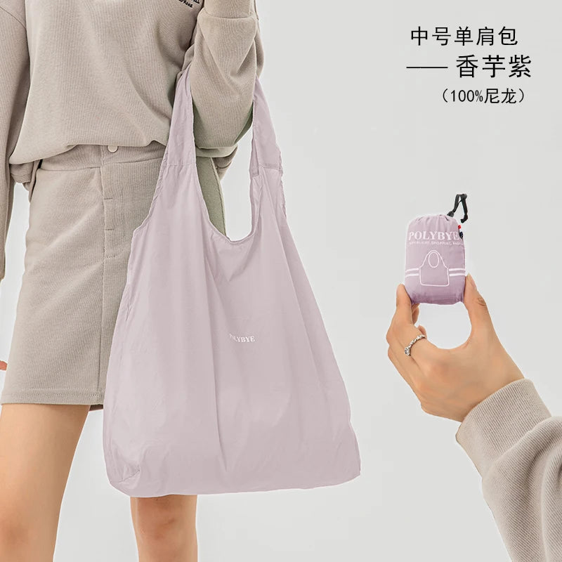 Polybye Super Light Reusable Totebag Eco-friendly Nylon Foldable Shopping Bag Handbag Grocery Bag Lunch Bag Recycle Bag