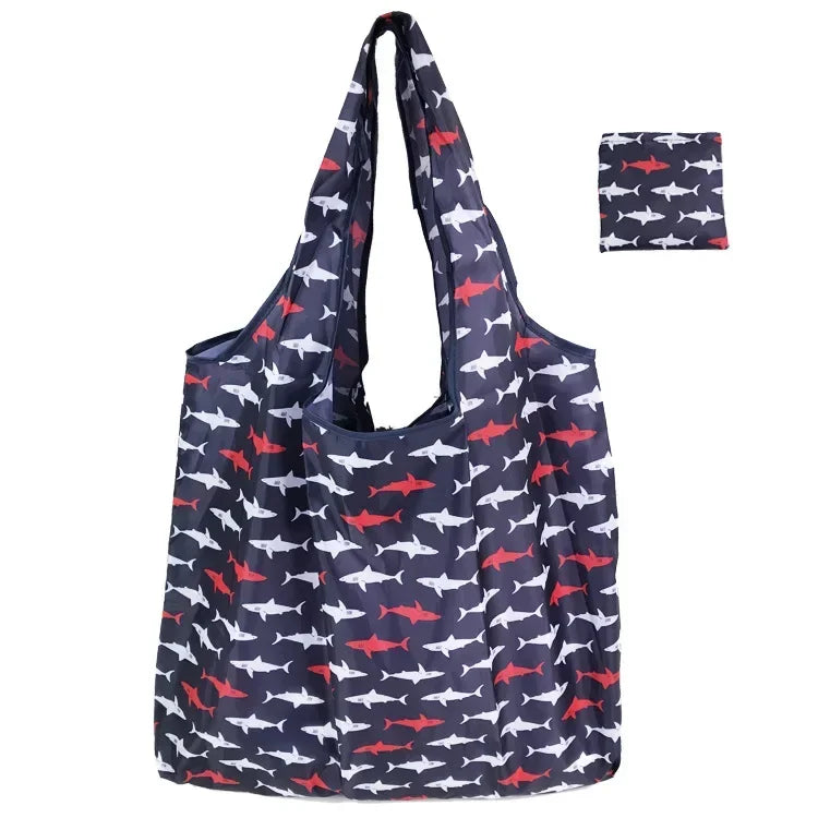 Large Reusable Shopping Bag for Women Shopper Tote Folding Bag Eco-Friendly Reusable Foldable Grocery Case Handbags Storage Bags