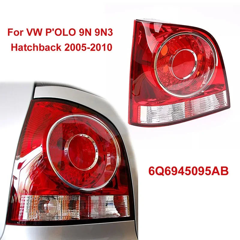 Tail Light Assembly Rear Bumper Brake Signal Light Fit For Volkswagen P'OLO 9N 9N3 Hatchback 2005-2010 6Q6945095AB, 6Q6945096AB