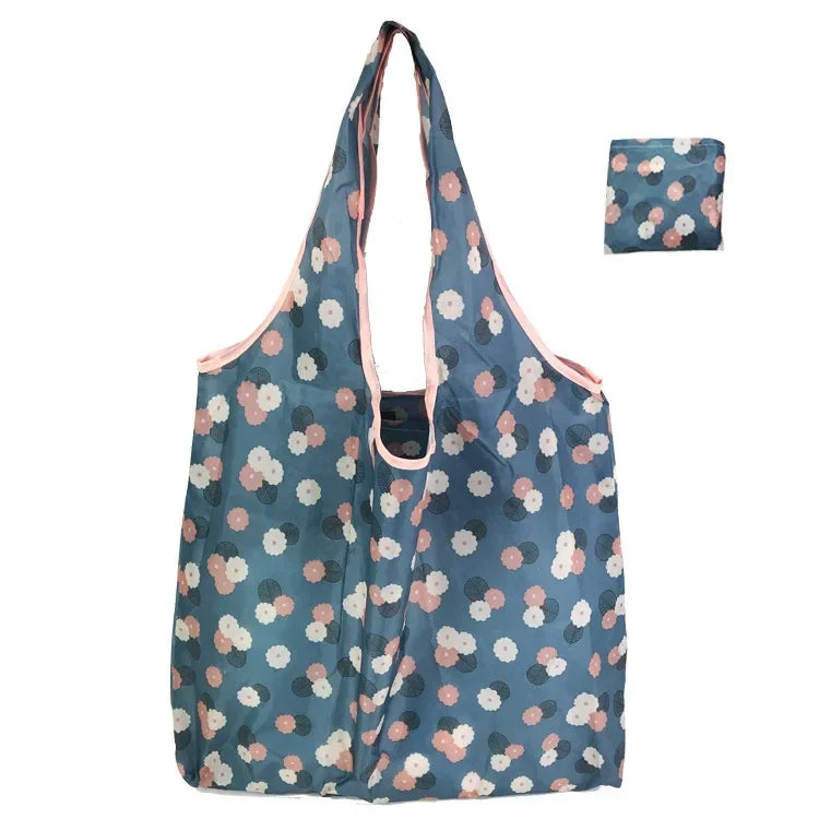 Large Reusable Shopping Bag for Women Shopper Tote Folding Bag Eco-Friendly Reusable Foldable Grocery Case Handbags Storage Bags