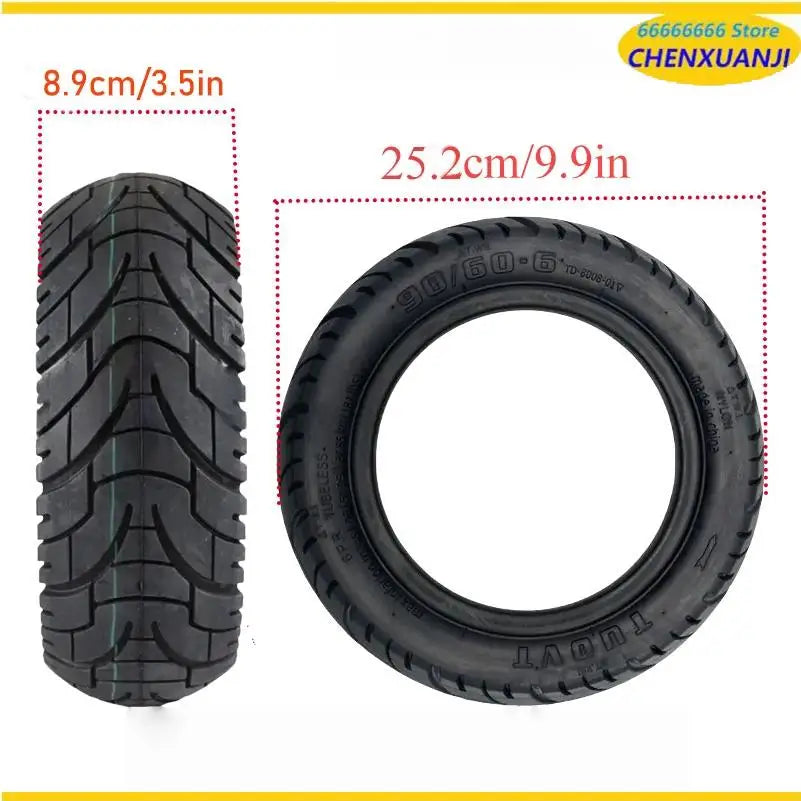 TUOVT 90/60-6 Tubeless Tire for Scooter motorcycle 11 Inch Widened Wear-Resistant Anti-Skid Vacuum Tyre