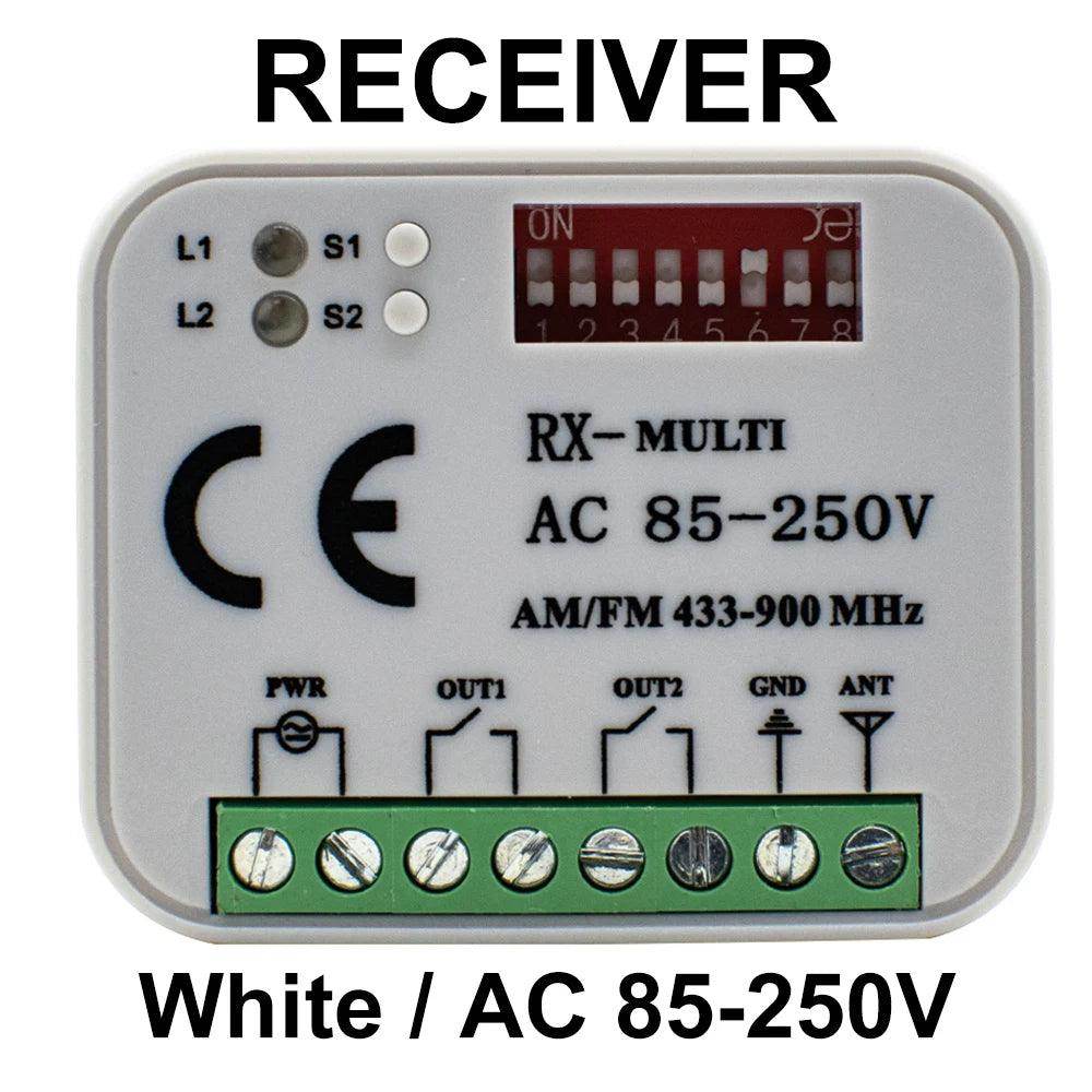 Garage Door Receiver 433-900MHz RF | 12V-230V, Rolling/Fixed Code - P12 Hub Europe
