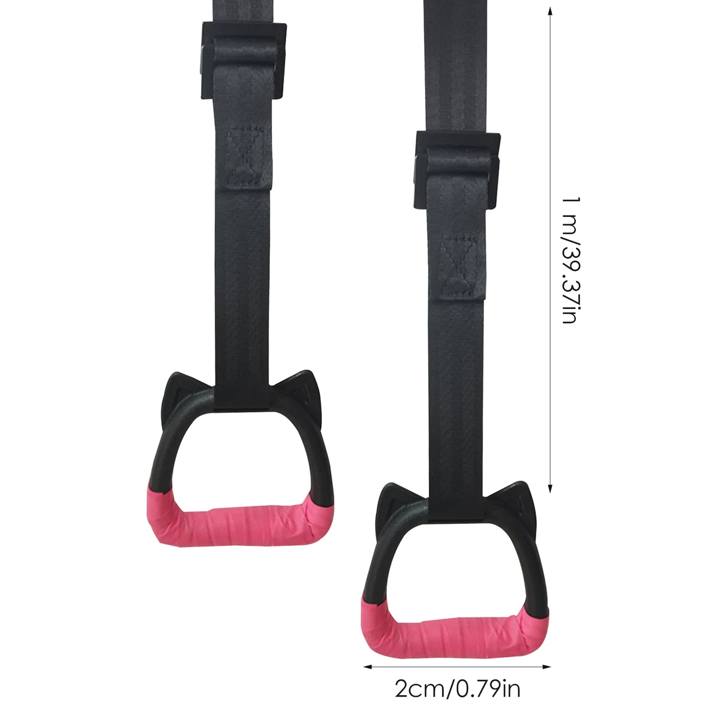 Home Gym Pull Up Door Horizontal Bar Fixed Wall Hanging Fitness Ring With Adjustable Straps Gym Exercise Sport Workout Equipment