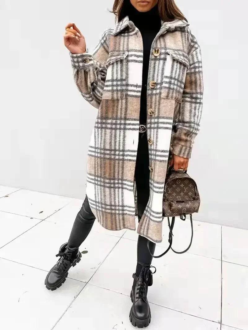 Plaid Wool Blend Shirt Coat - P12 Hub Europe