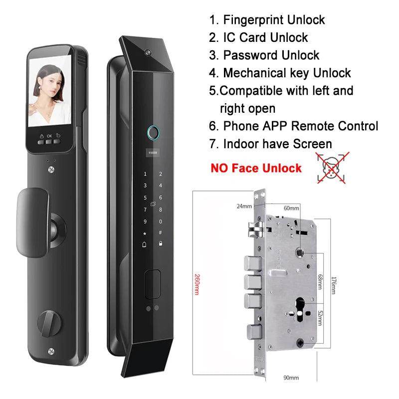 Smart Lock Video Doorbell, App, 6-in-1, 4200mAh - P12 Hub Europe