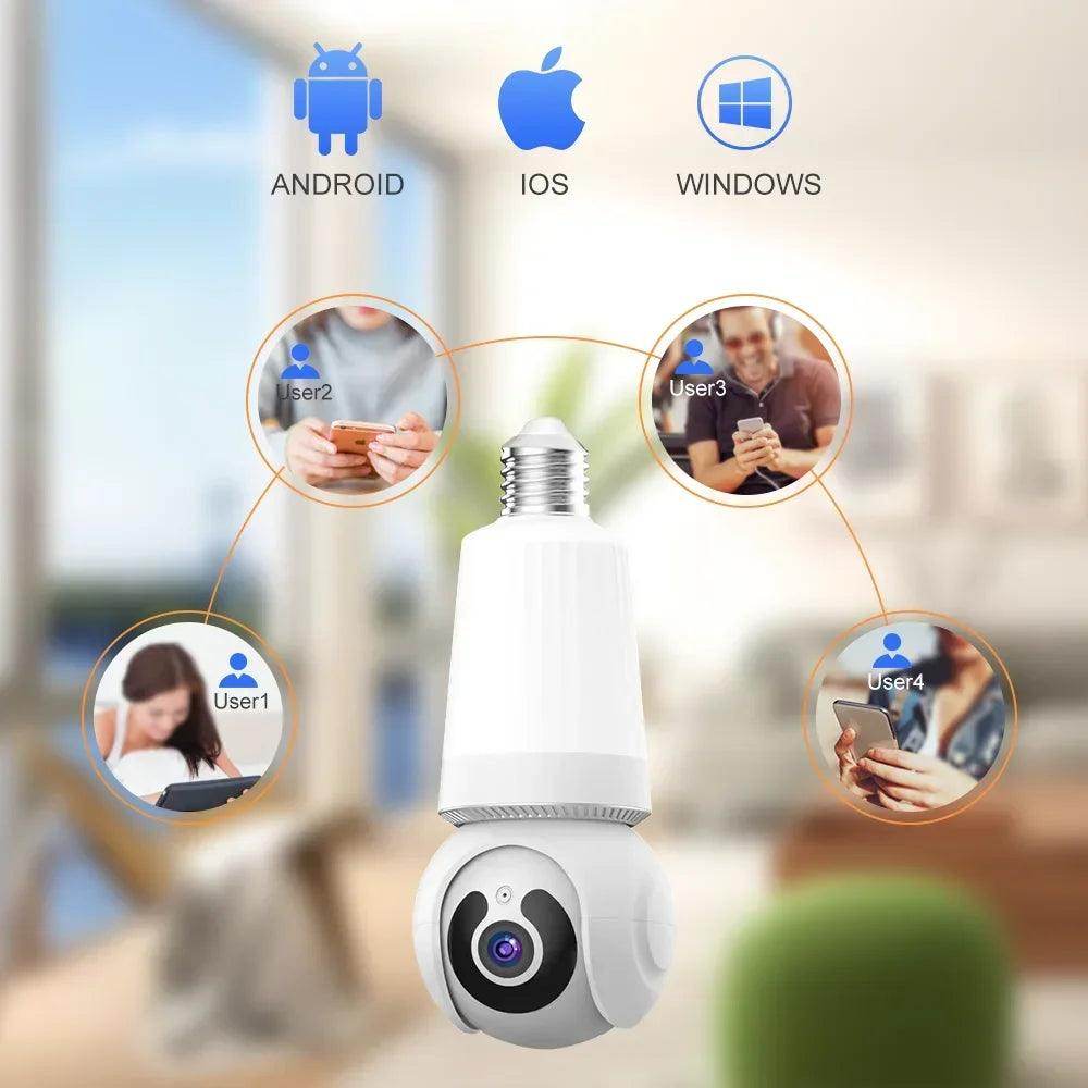 Camera 4K WiFi Bulb 8MP, Color Night Vision, AI Track - P12 Hub Europe