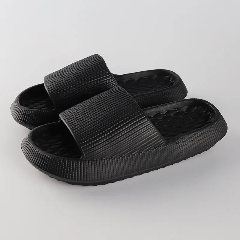 Crestar Women Summer Slippers Indoor Thick Sole Non-slip Bathroom Slides Comfort Soft Sole EVA Sandals Lady Beach Platform Shoes