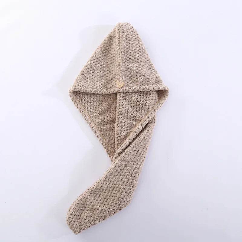 Fast Absorption Hair Drying Turban Hat Pineapple Coral Fleece Long Hair Drying Hat Towel 25x65cm - P12 Hub Europe