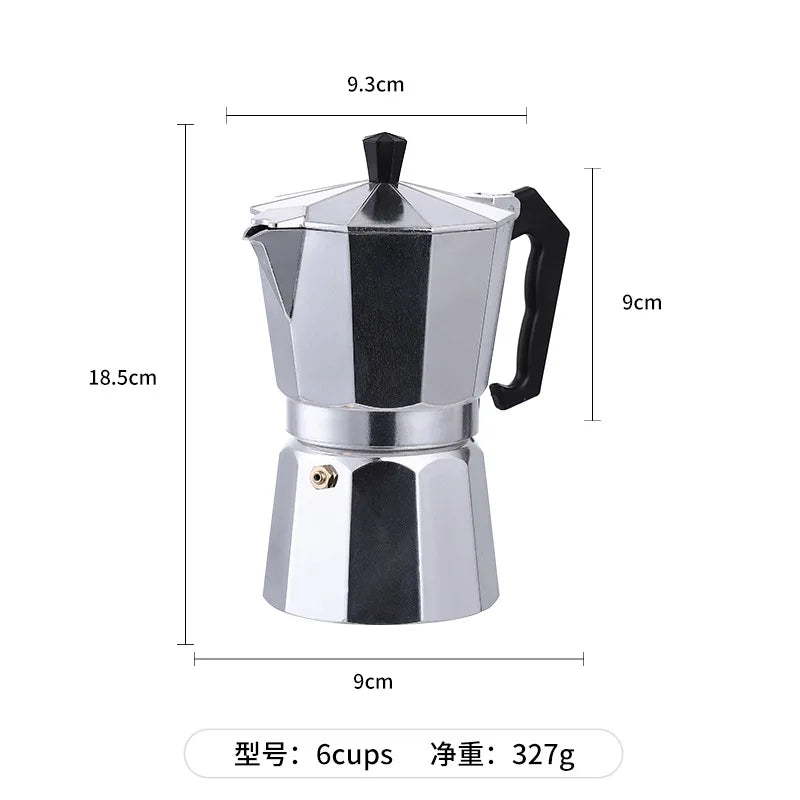 Moka Pot Italian Coffee Machine Espresso Aluminum Geyser Coffee Maker Kettle Latte Stove Classic Coffee Barista Accessories