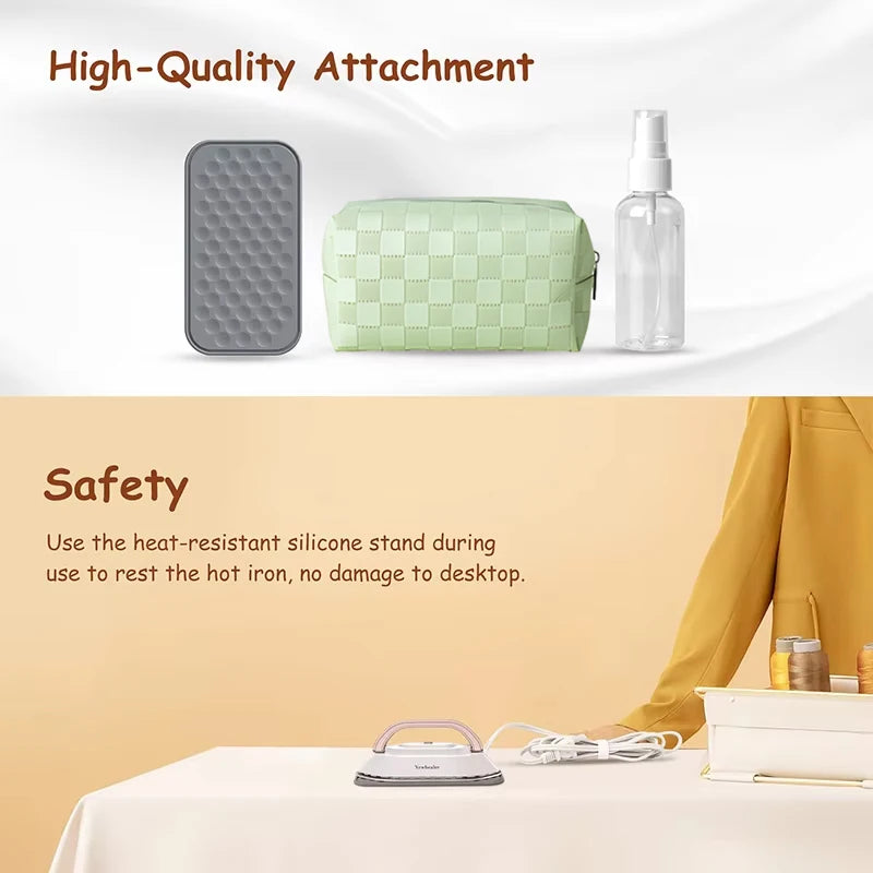 Portable Electric Iron Dual Voltage 110V/220V 30S Preheating Non-steam Travel Mini Dry Iron for Quilting Sewing Clothes