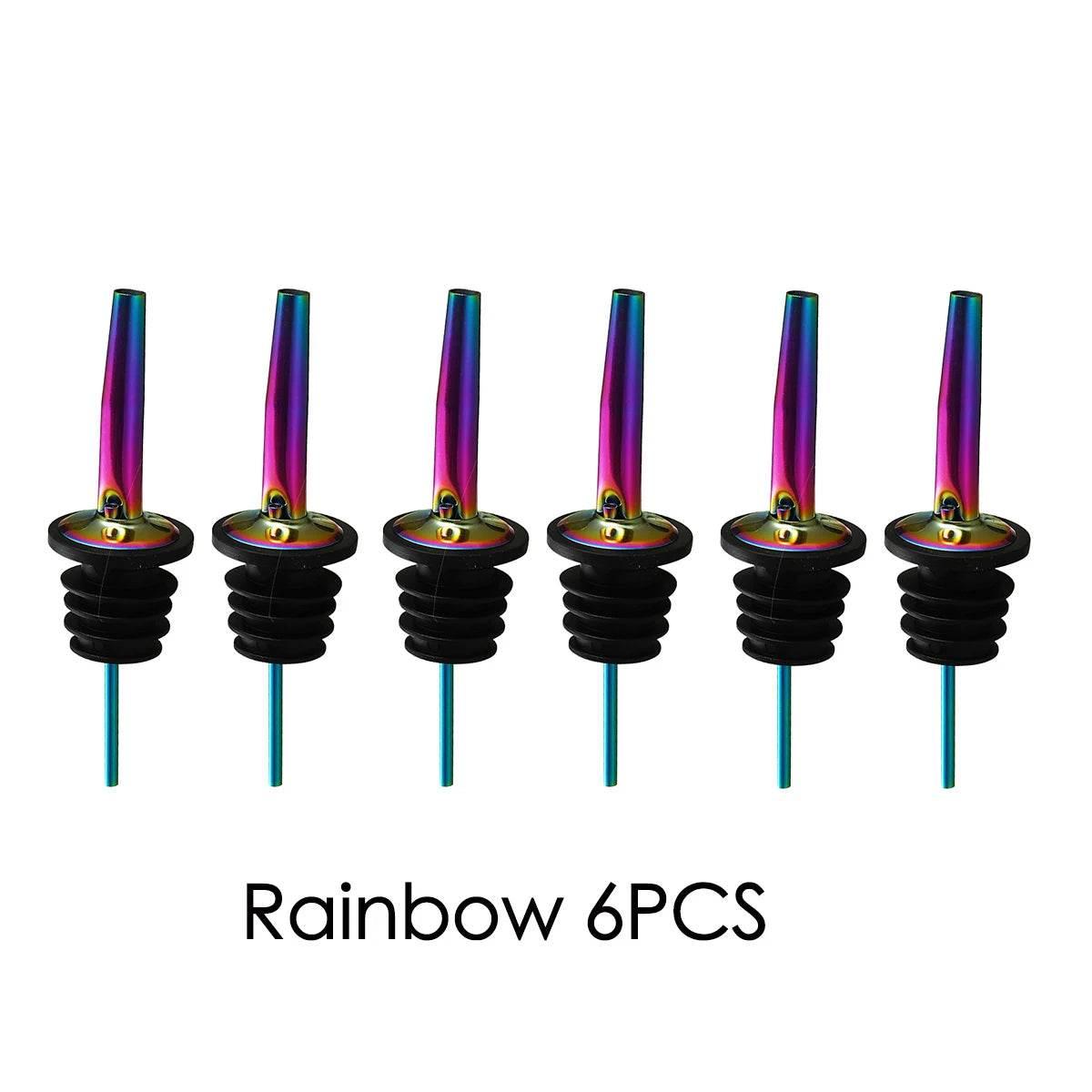 6PCS Stainless Steel Wine Pourer Stopper Bottle Pourer Spout Stopper Speed Pourer Bar Wine Accessories Set of 6 - P12 Hub Europe