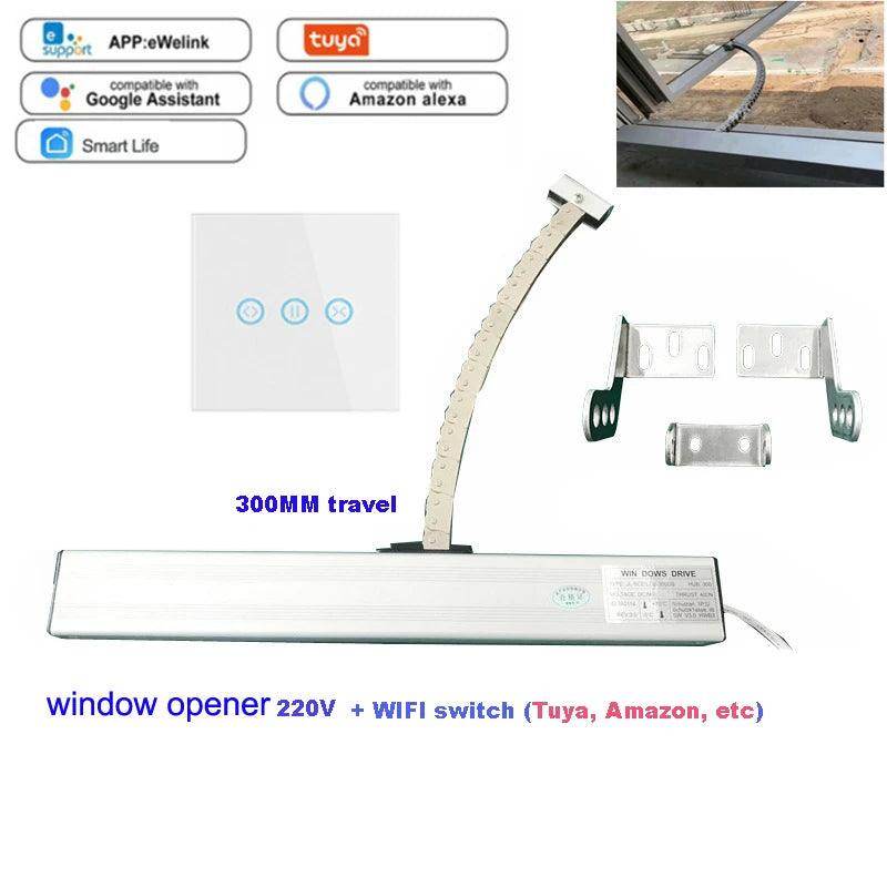 WiFi Smart Window Opener Kit | Casement, Hinge, Remote, Rain Sensor - P12 Hub Europe
