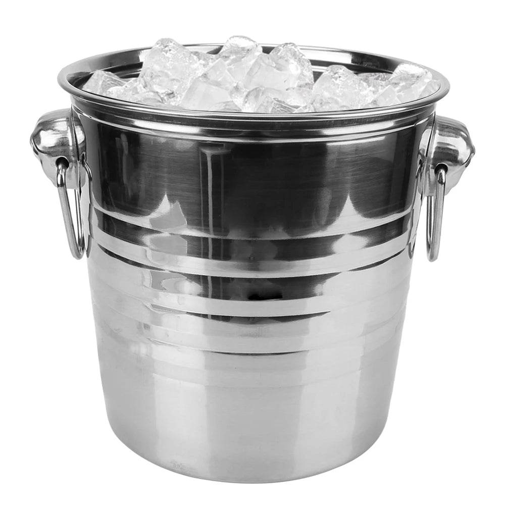 Wine Beer Cooler Bucket 5L Stainless Steel Ice Cube Maker For KTV Bar Kitchen Party Barware Champagne Wine Beer Bucket - P12 Hub Europe