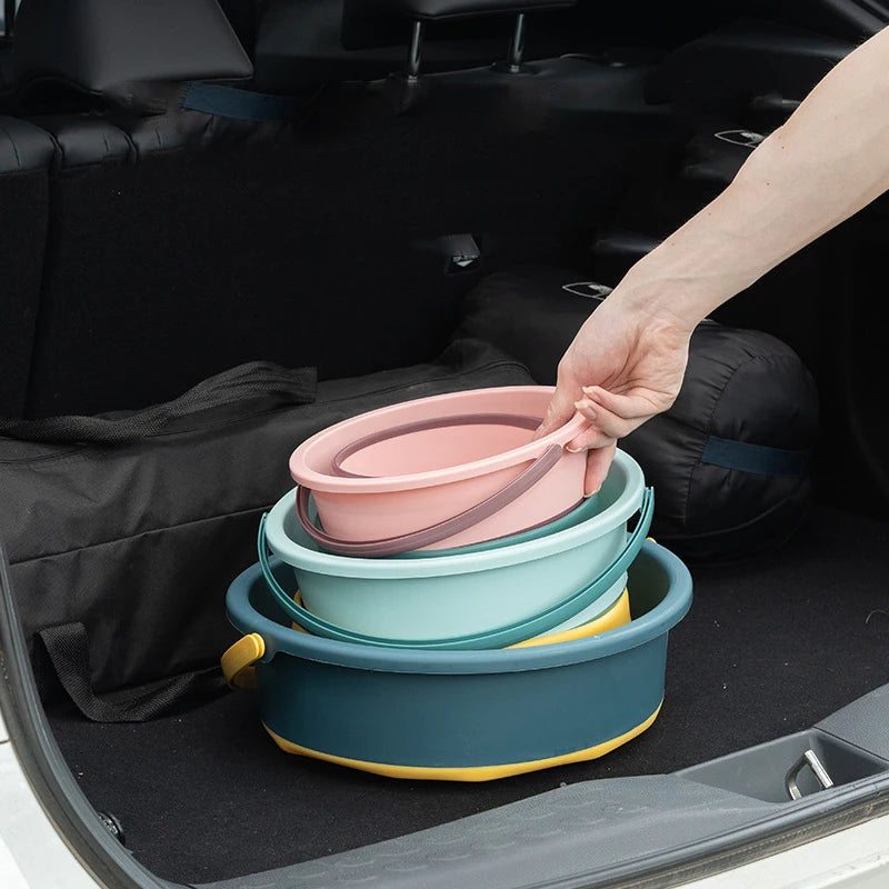 Portable Foldable Bucket Basin 5/10/17L Silicone Bucket Camping Laundry Basket Car Wash Fishing Bathroom Tool Household Supplies