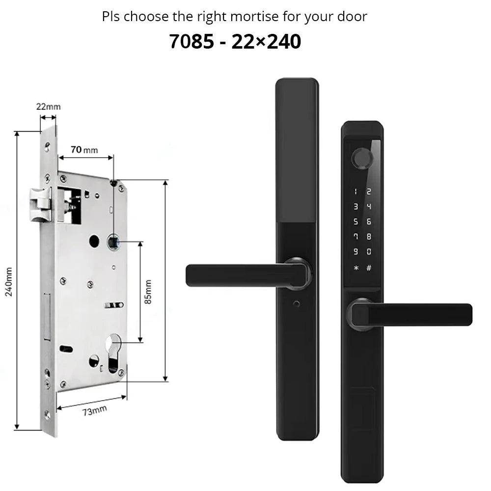 Fingerprint WiFi Smart Lock , App, Glass/Patio Door, IP68 - P12 Hub Europe