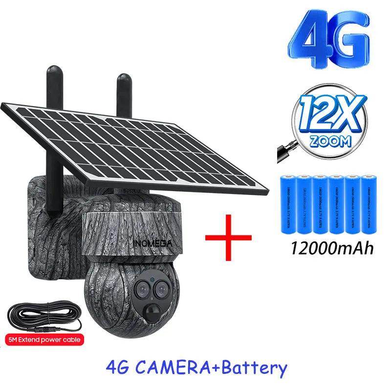 Solar Camera 4G/WiFi 8MP, Human Detect, Outdoor CCTV - P12 Hub Europe