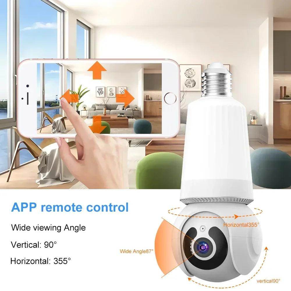 Camera 4K WiFi Bulb 8MP, Color Night Vision, AI Track - P12 Hub Europe
