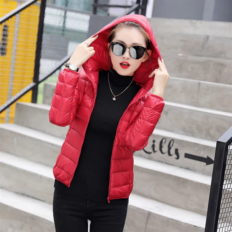 Women's Down Jacket Climbing Clothes Sportswear Hiking 90% White Duck Down Coat Warm Sports Camping Outing Trekking