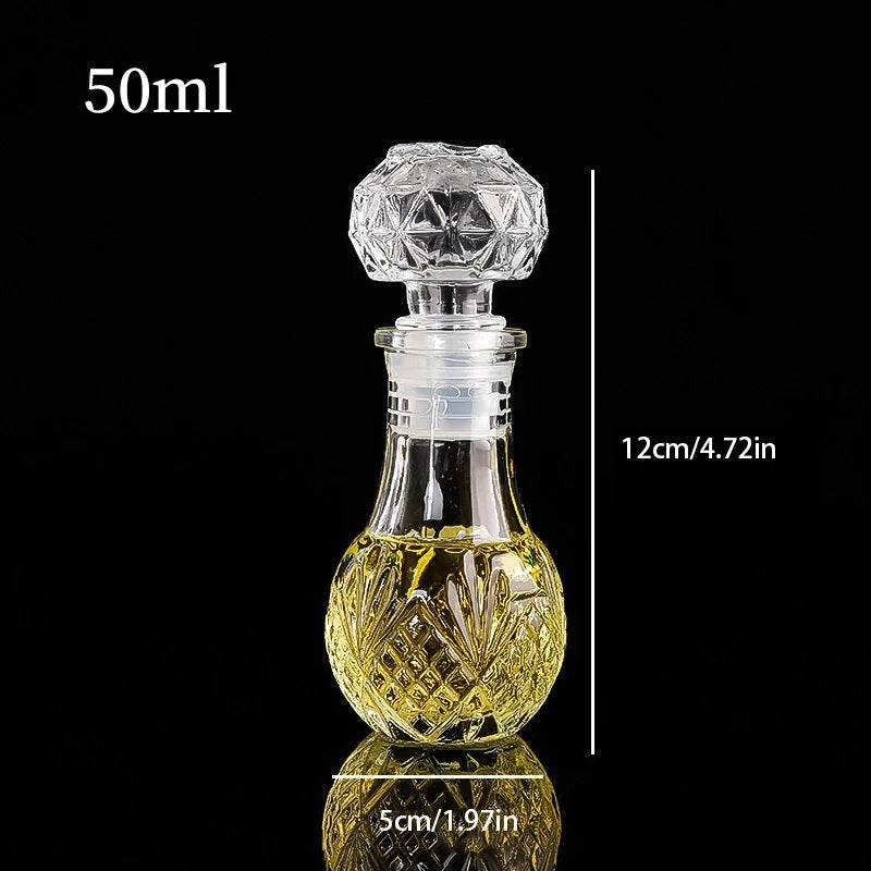 1Pcs 50ml Transparent Small Empty Spirit Whisky Wine Bottle Mini Glass Alcohol Liquor Bottles With Screw Cap Whiskey Decanter - P12 Hub Europe