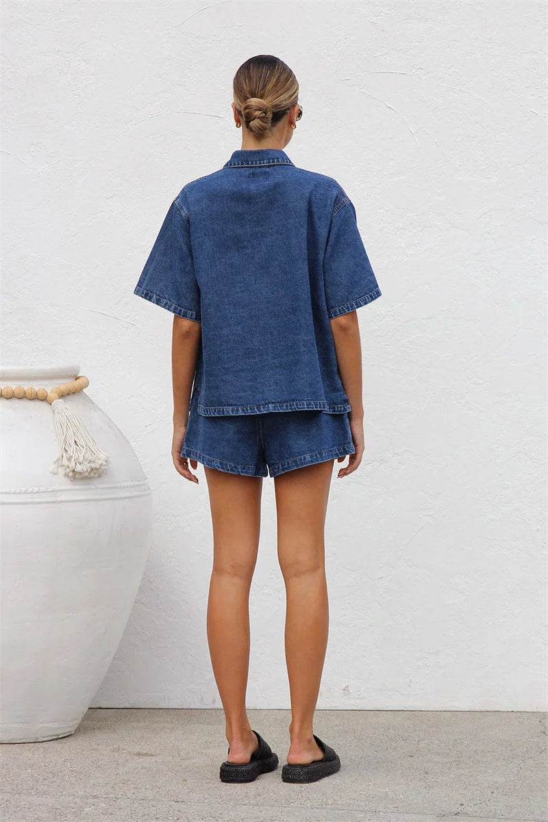 Vintage Denim Shorts Suit - P12 Hub Europe