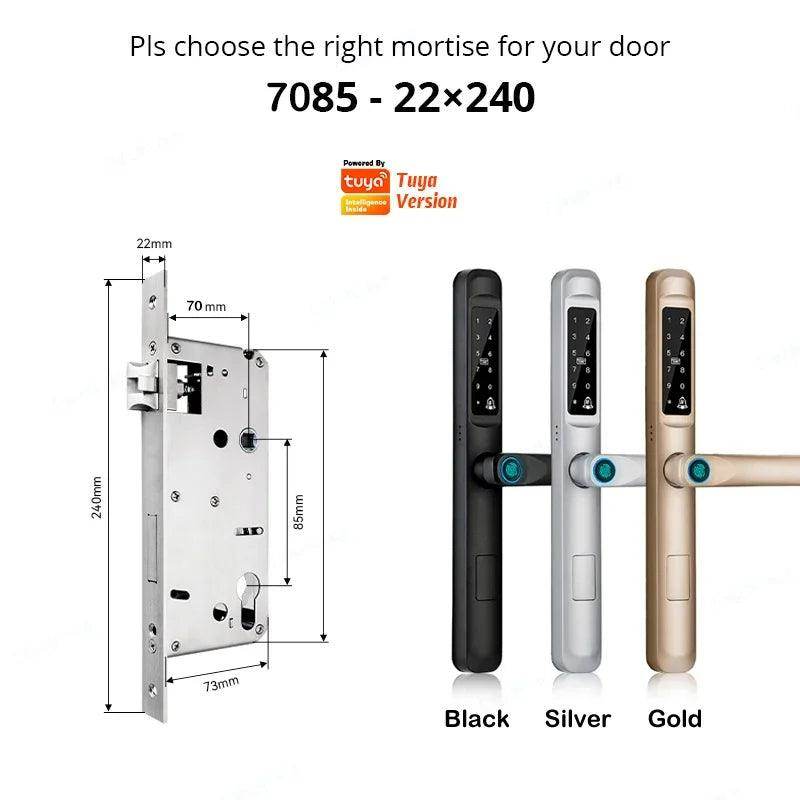Sliding Door Lock 85/92mm, IP66, Fingerprint, Card, Code - P12 Hub Europe
