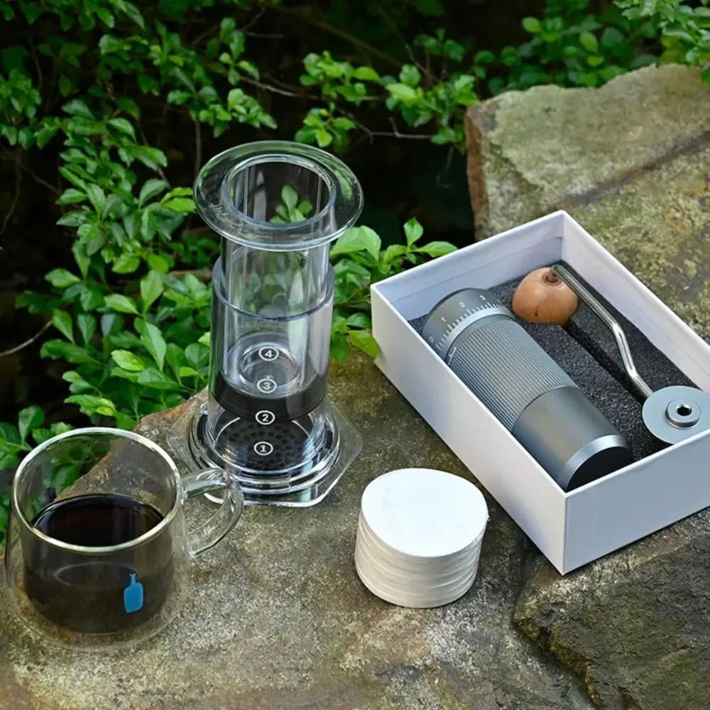 Portable Coffee Kettle Transparent Anti-slip Press Coffee Pot French Style Light Weight Hand Pour Coffee Maker Camping