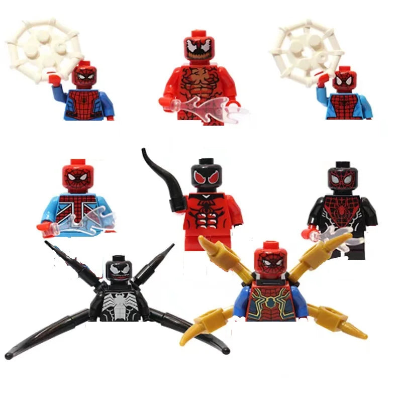 8-30 pieces of Marvel superhero Spider Man, Iron Man, Thanos mini assembled building blocks, DIY toys, children's birthday gifts