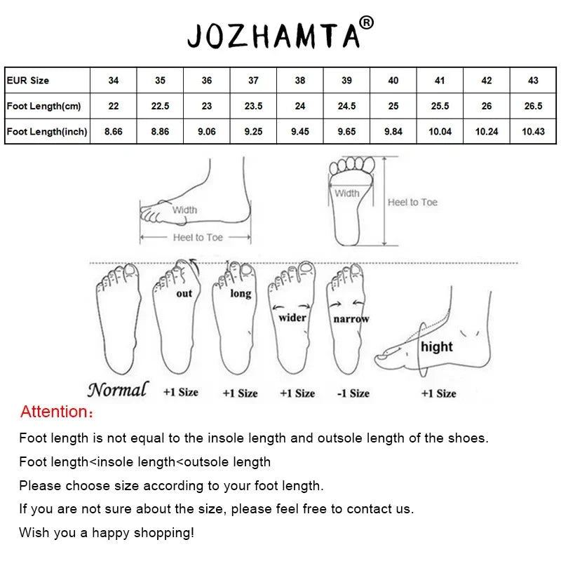 JOZHAMTA Size 34-43 Fashion Women Summer Sandals Shoes Mid Heel Cow Leather Sexy Simple Open Toe Party Shoes Pumps Wedding