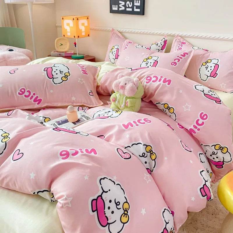 Summer Bedding Set 2024 Ins Twin Queen Duvet Cover Flat Sheet Pillowcase No Filler Girl Boys Hotel Home Bed Linens - P12 Hub Europe