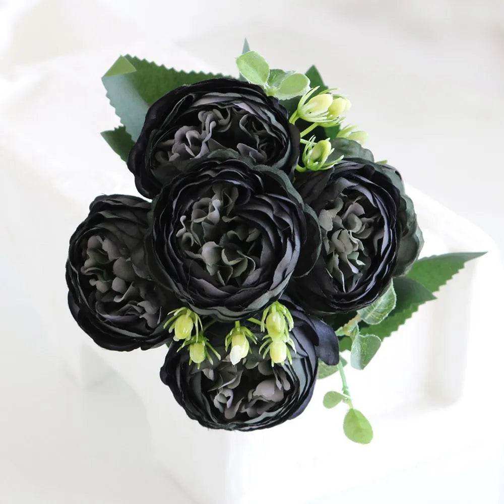 30CM Fake Roses Silk Peony Artificial Flowers Cheap New Year's Christmas Decorations Vase for Home Wedding Bridal Bouquet Indoor - P12 Hub Europe