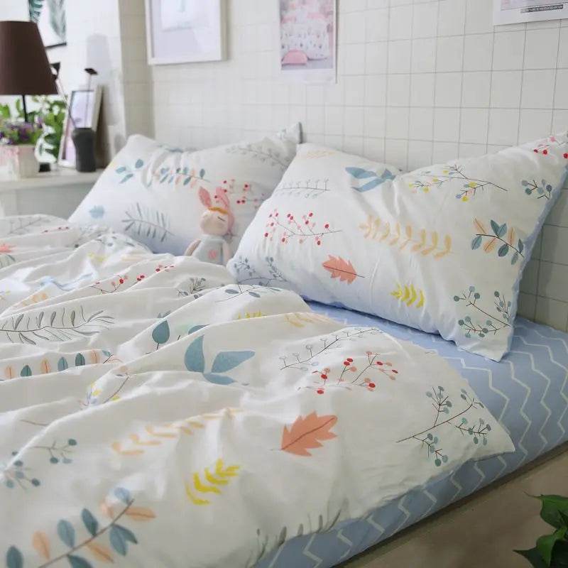 Summer Bedding Set 2024 Ins Twin Queen Duvet Cover Flat Sheet Pillowcase No Filler Girl Boys Hotel Home Bed Linens - P12 Hub Europe
