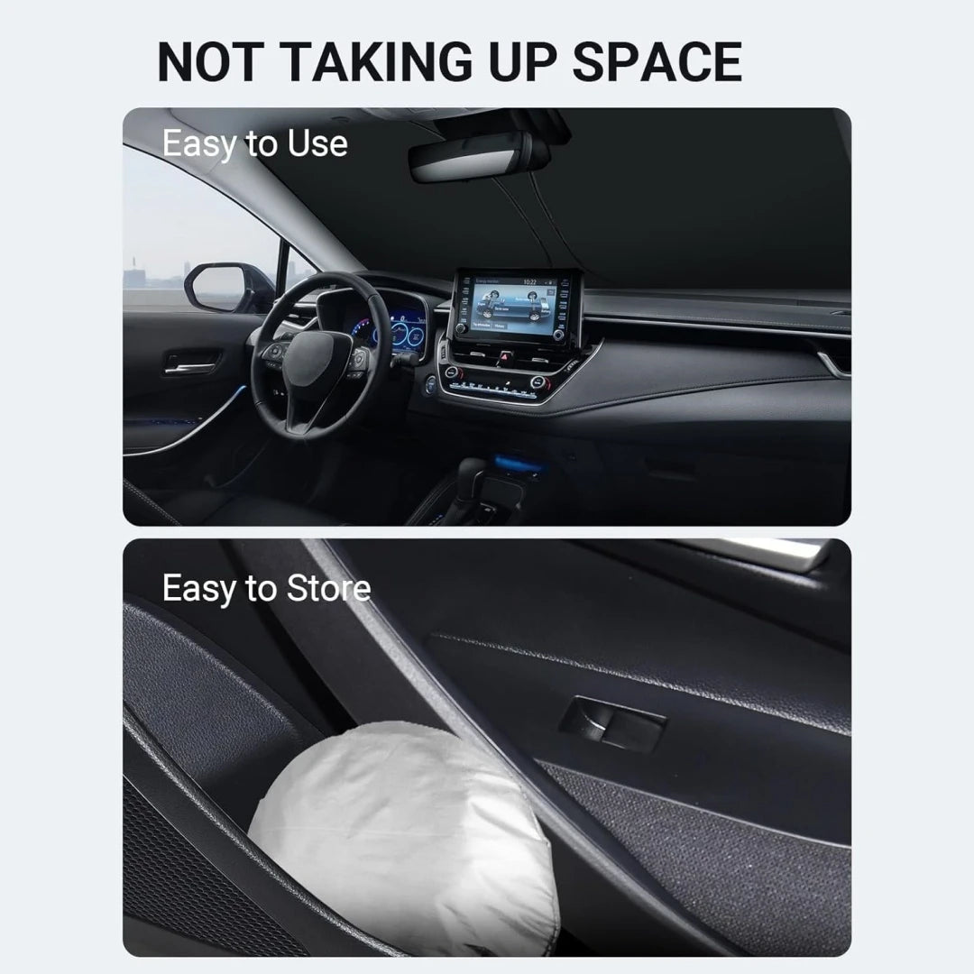 Upgraded Sunshade for 2019-2025 Toyota Corolla Windshield UV Protection Fabric Metal Frame Full-Size Foldable Front Sun Shade