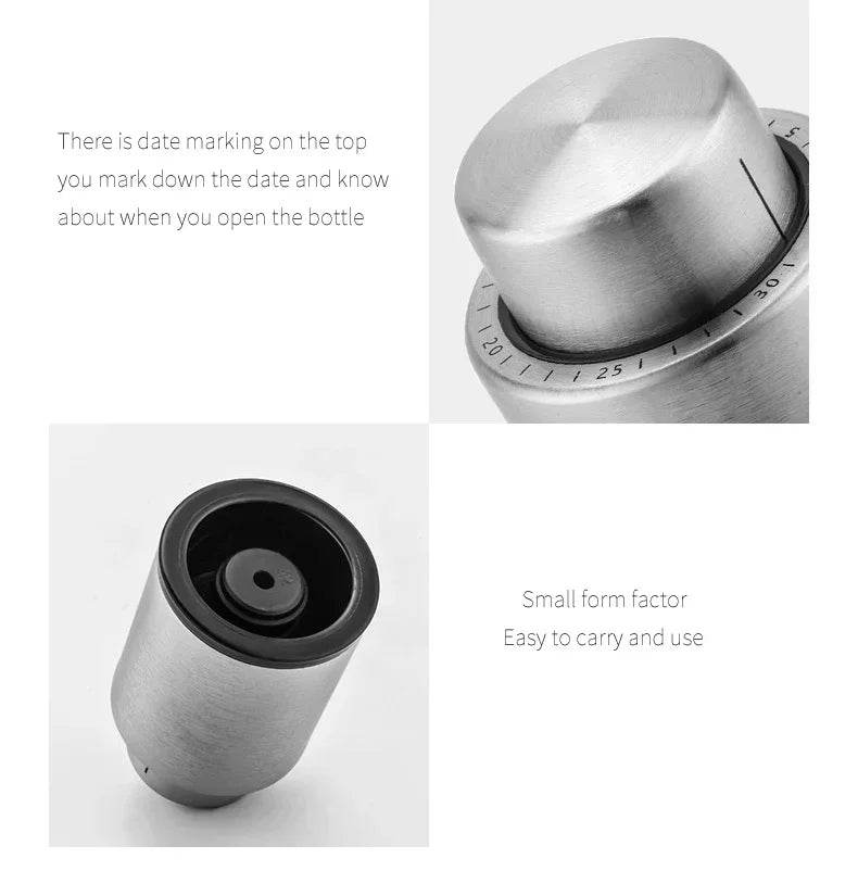 Wine Plug Vacuum Retain Freshness Champagne Stopper Red Wine Stopper Stainless Steel Wine Bottle Cap Leak-Proof Sealing. - P12 Hub Europe