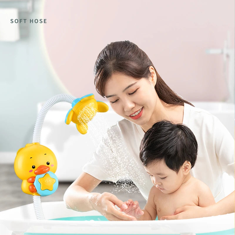 New Cute Duck Bath Toy Shower Electric Spray Bathroom Kids Water Baby Toy Bathtub Play Game Faucet Swimming for Girl Gift