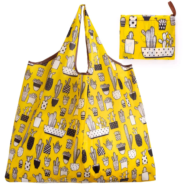 Big Size Thick Nylon Large Tote ECO Reusable Polyester Portable Shoulder Women's Handbags Folding Pouch Shopping Bag Foldable